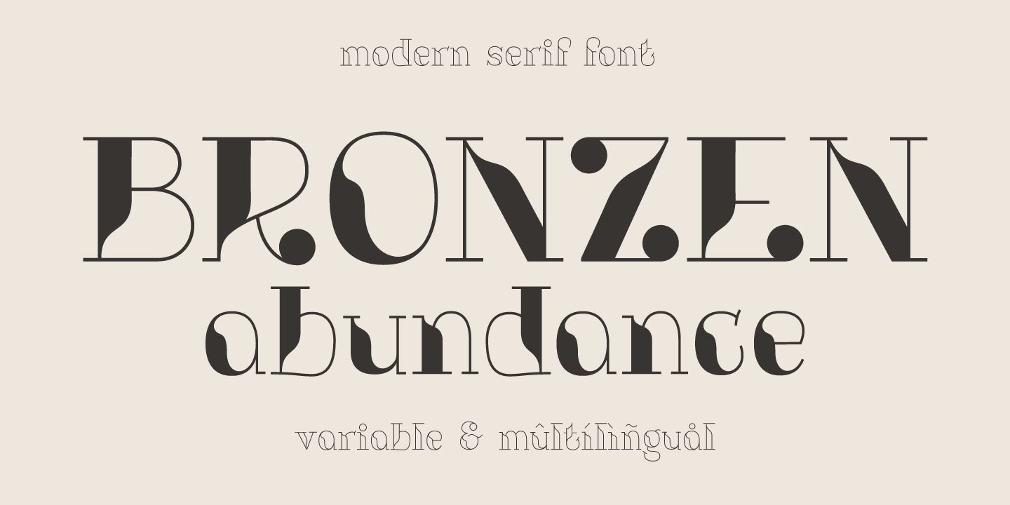 Пример шрифта Bronzen Abundance #4